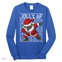 Dabbing Black African American Santa Claus Jolly Af Funny Great Gift Long Sleeve Shirt thumb 0
