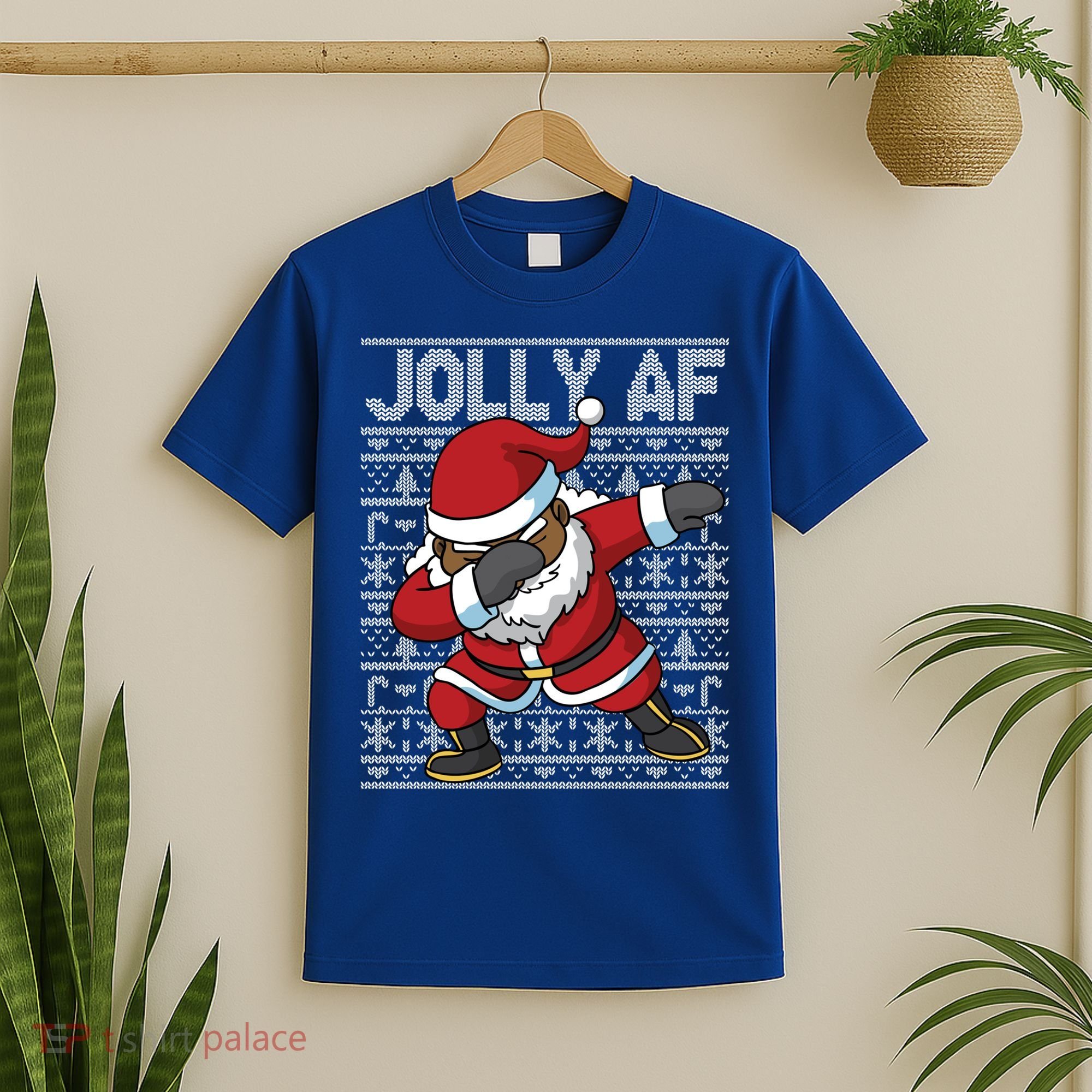 Dabbing Black African American Santa Claus Jolly Af Funny Great Gift T-Shirt