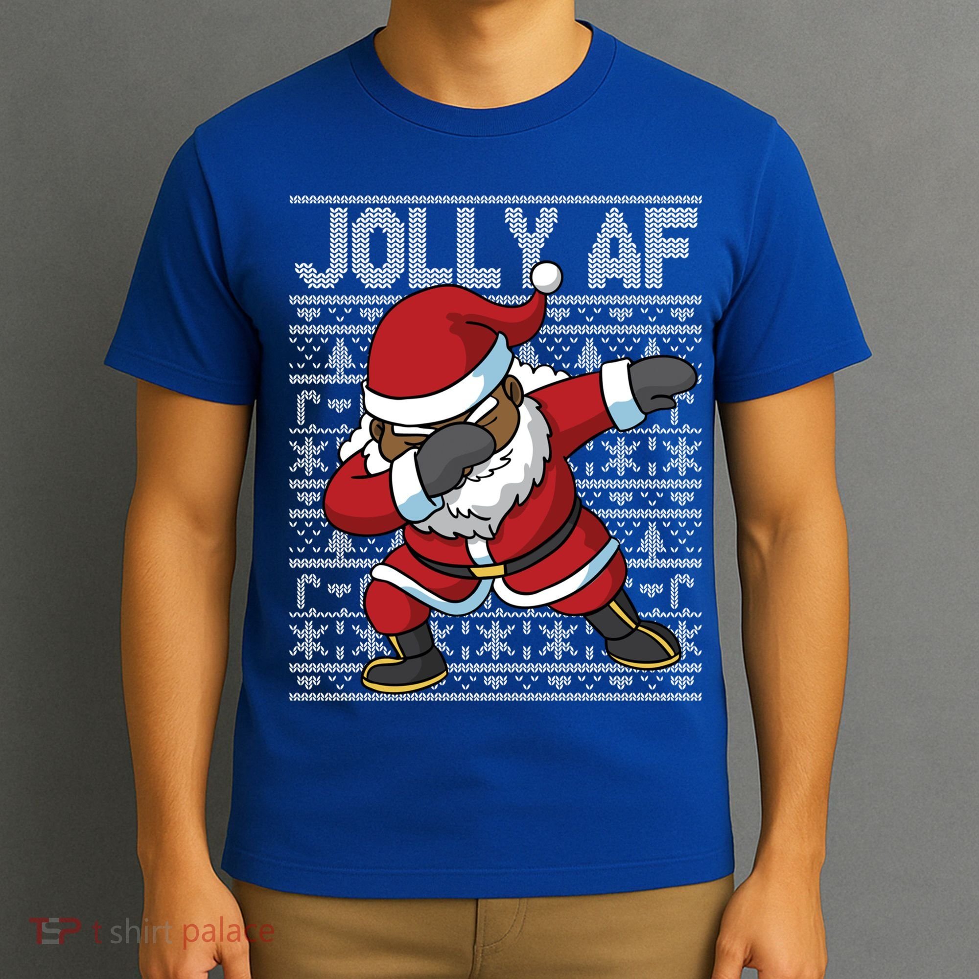 Dabbing Black African American Santa Claus Jolly Af Funny Great Gift T-Shirt