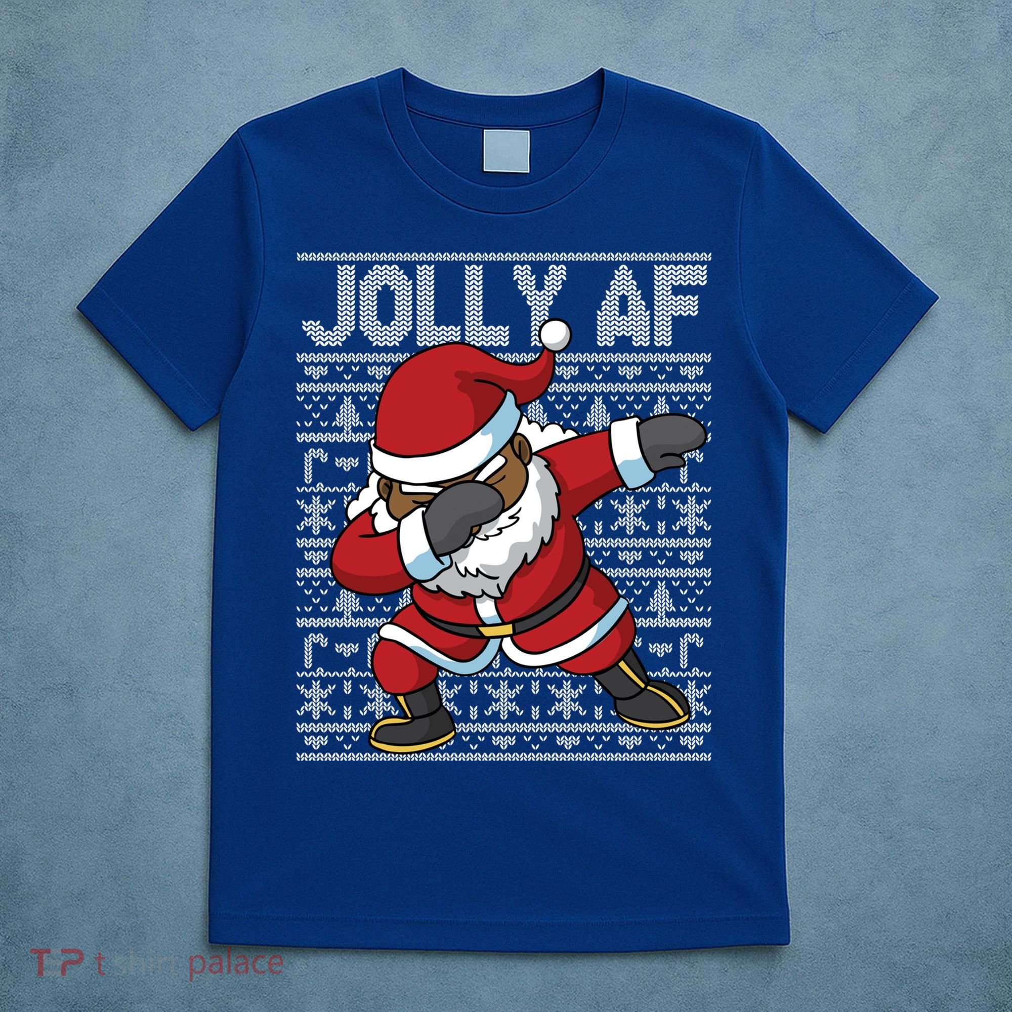 Dabbing Black African American Santa Claus Jolly Af Funny Great Gift T-Shirt