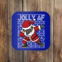 Dabbing Black African American Santa Claus Jolly Af Funny Great Gift Coaster thumb 0