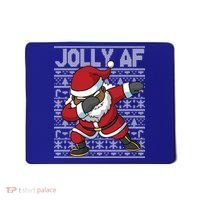 Dabbing Black African American Santa Claus Jolly Af Funny Great Gift Mousepad thumb 0