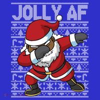 Dabbing Black African American Santa Claus Jolly Af Funny Great Gift Mousepad thumb 1