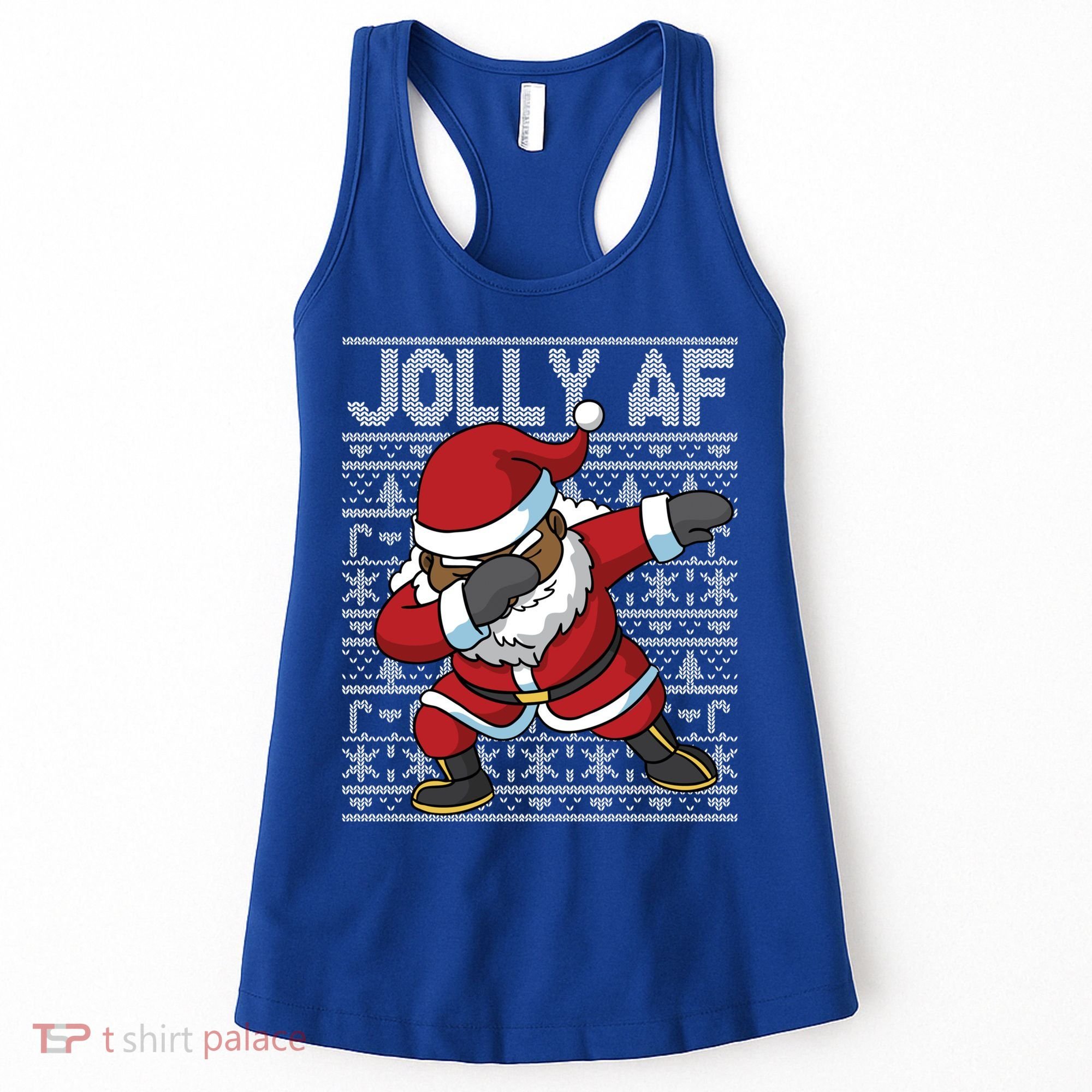 Dabbing Black African American Santa Claus Jolly Af Funny Great Gift Women's Tank Top
