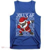 Dabbing Black African American Santa Claus Jolly Af Funny Great Gift Tank Top thumb 0