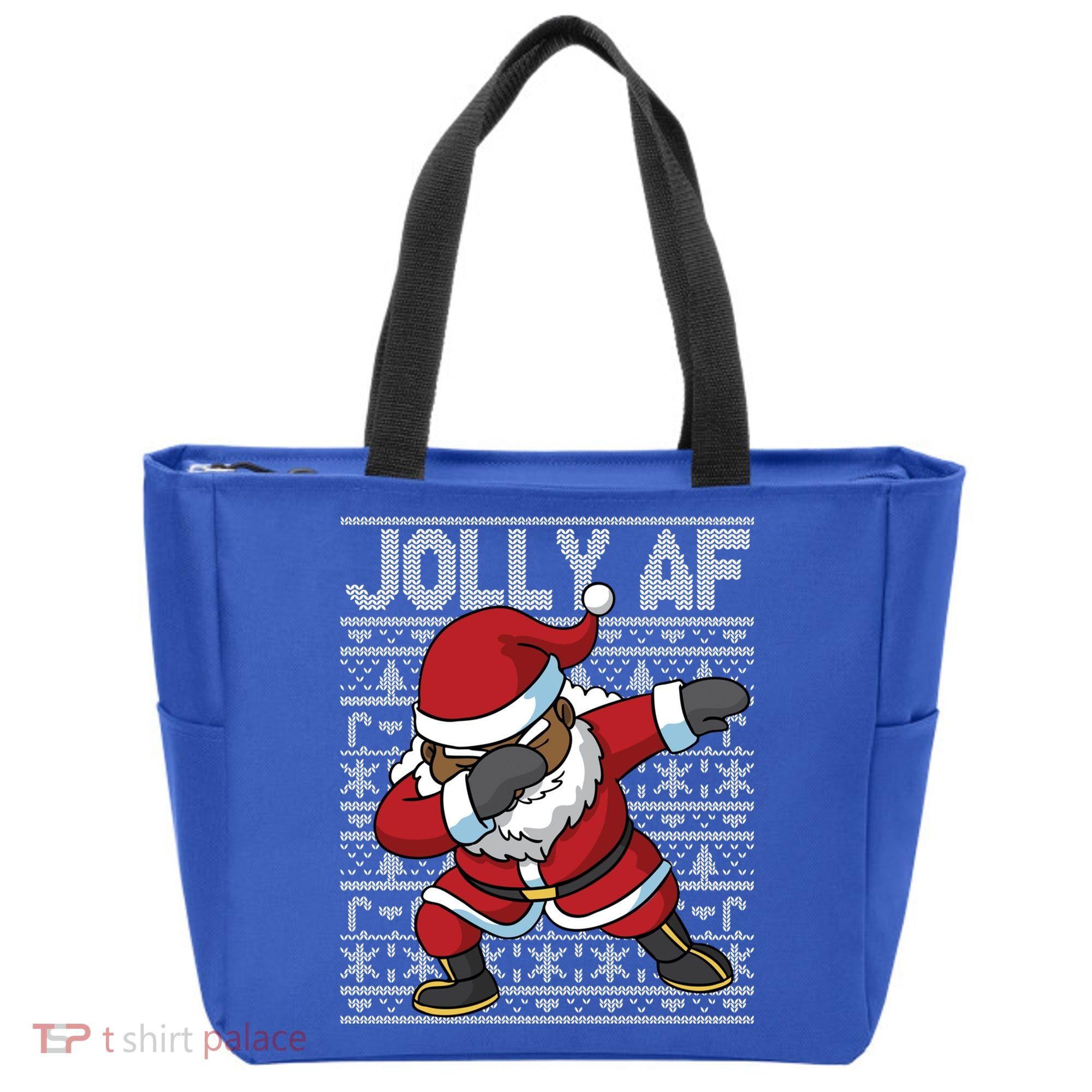 Dabbing Black African American Santa Claus Jolly Af Funny Great Gift Tote Bag