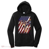 Dirt Bike American Flag Motocross Biker 4th Of July Women's Hoodie thumb 0