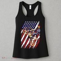 Dirt Bike American Flag Motocross Biker 4th Of July Women's Tank Top thumb 3