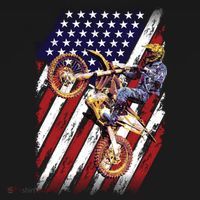 Dirt Bike American Flag Motocross Biker 4th Of July Women's Tank Top thumb 5