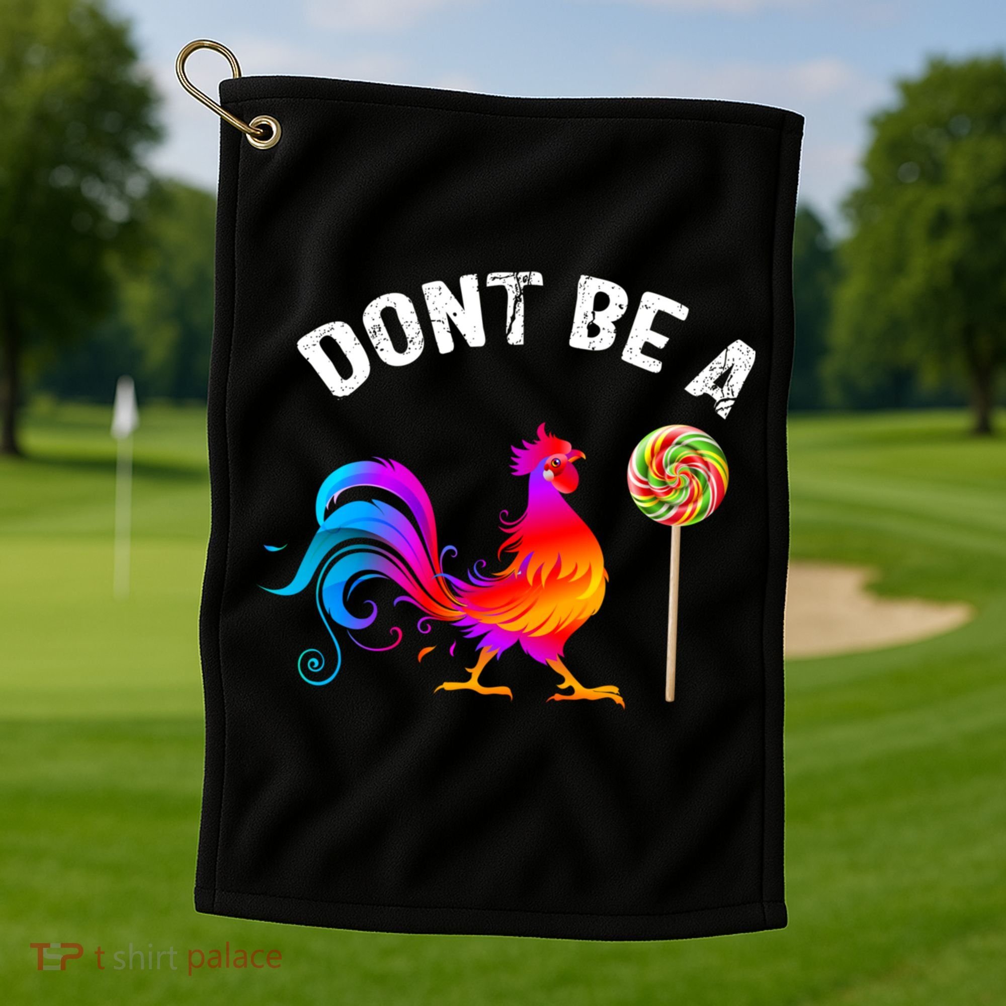 Dont Be A Sucker Funny Cock Rooster Fathers Day Golf Towel