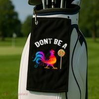 Dont Be A Sucker Funny Cock Rooster Fathers Day Golf Towel thumb 2