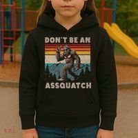 DonT Be An Assquatch Outdoor Sasquatch Funny Bigfoot Kids Hoodie thumb 3