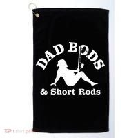 Dad Bods And Short Rods Funny Man Fishing Lovers Golf Towel thumb 0