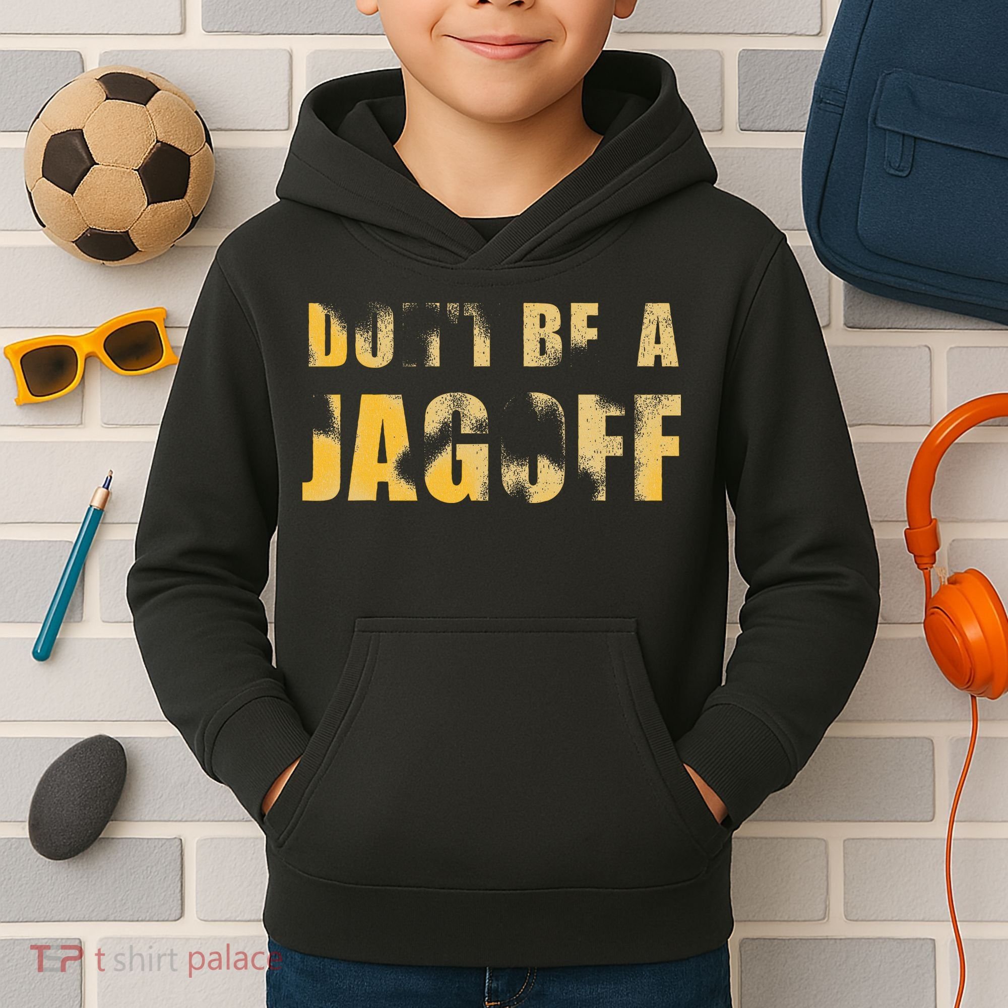 DonT Be A Jagoff Pittsburghese Distressed Kids Hoodie