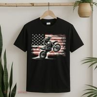 Dirt Bike American Flag Motocross Biker Vintage Usa T-Shirt thumb 2