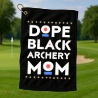 Dope Black Archery Mom African Pride Hbcu Melanin Sports Great Gift Golf Towel thumb 1