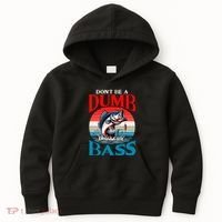 DonT Be A Dumb Bass Funny Fishing Kids Hoodie thumb 0