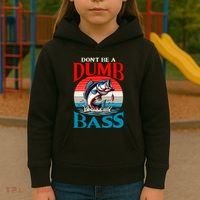 DonT Be A Dumb Bass Funny Fishing Kids Hoodie thumb 3