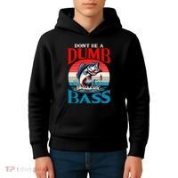 DonT Be A Dumb Bass Funny Fishing Kids Hoodie thumb 4