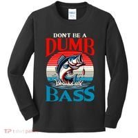 DonT Be A Dumb Bass Funny Fishing Kids Long Sleeve Shirt thumb 0