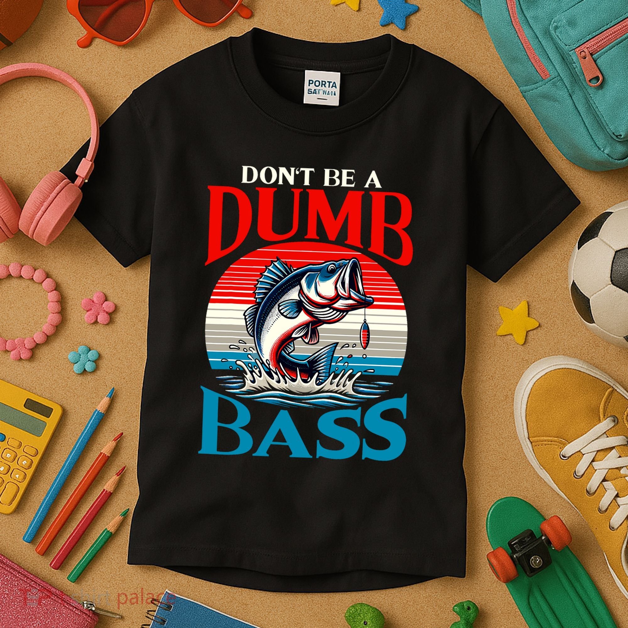 DonT Be A Dumb Bass Funny Fishing Kids T-Shirt