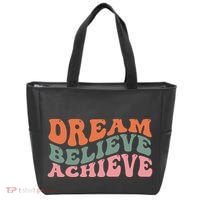 Dream Believe Achieve Positive Quote Tote Bag thumb 0
