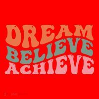 Dream Believe Achieve Positive Quote Santa Hat thumb 1