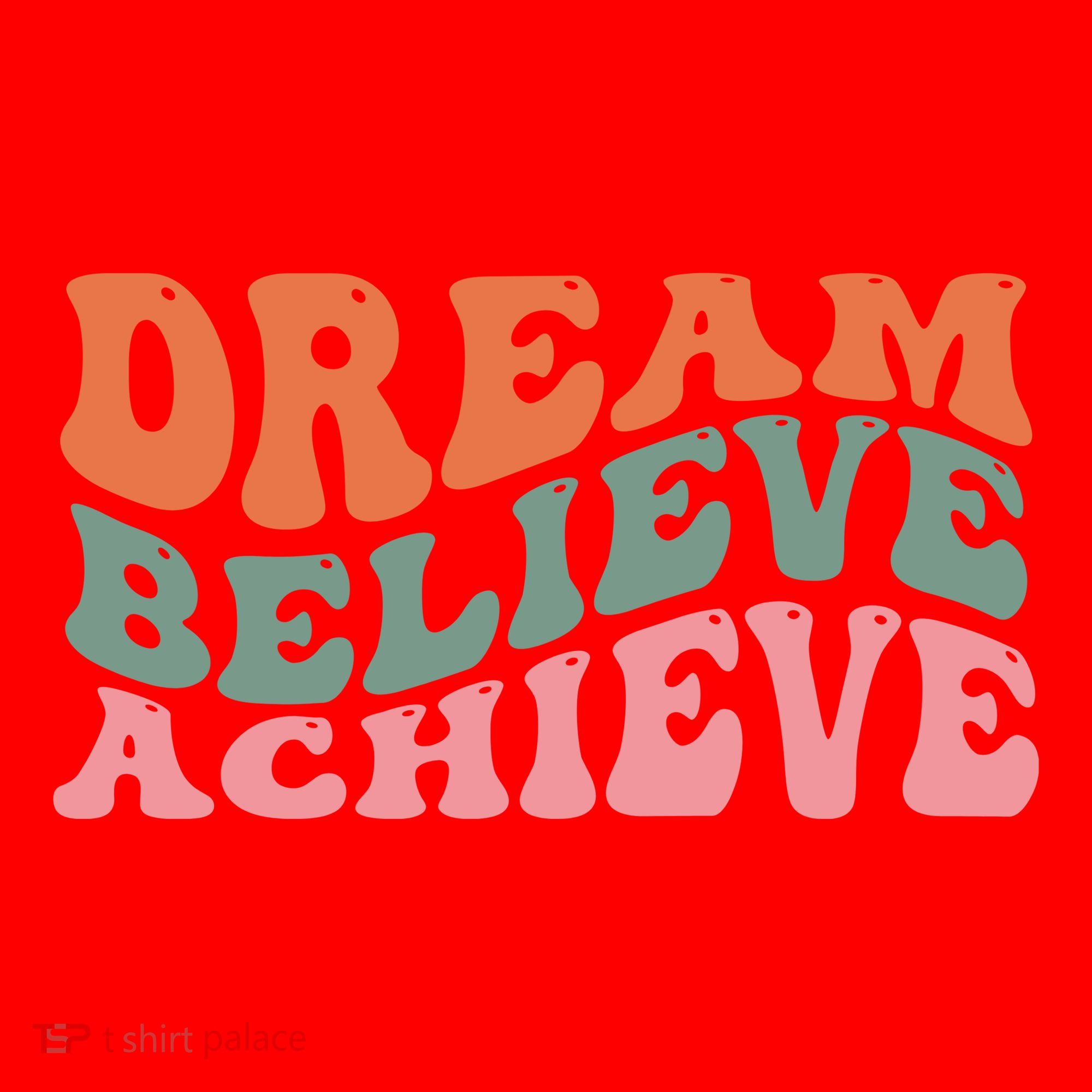 Dream Believe Achieve Positive Quote Santa Hat