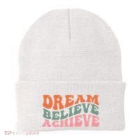 Dream Believe Achieve Positive Quote Beanie thumb 0