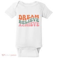 Dream Believe Achieve Positive Quote Baby Bodysuit thumb 0