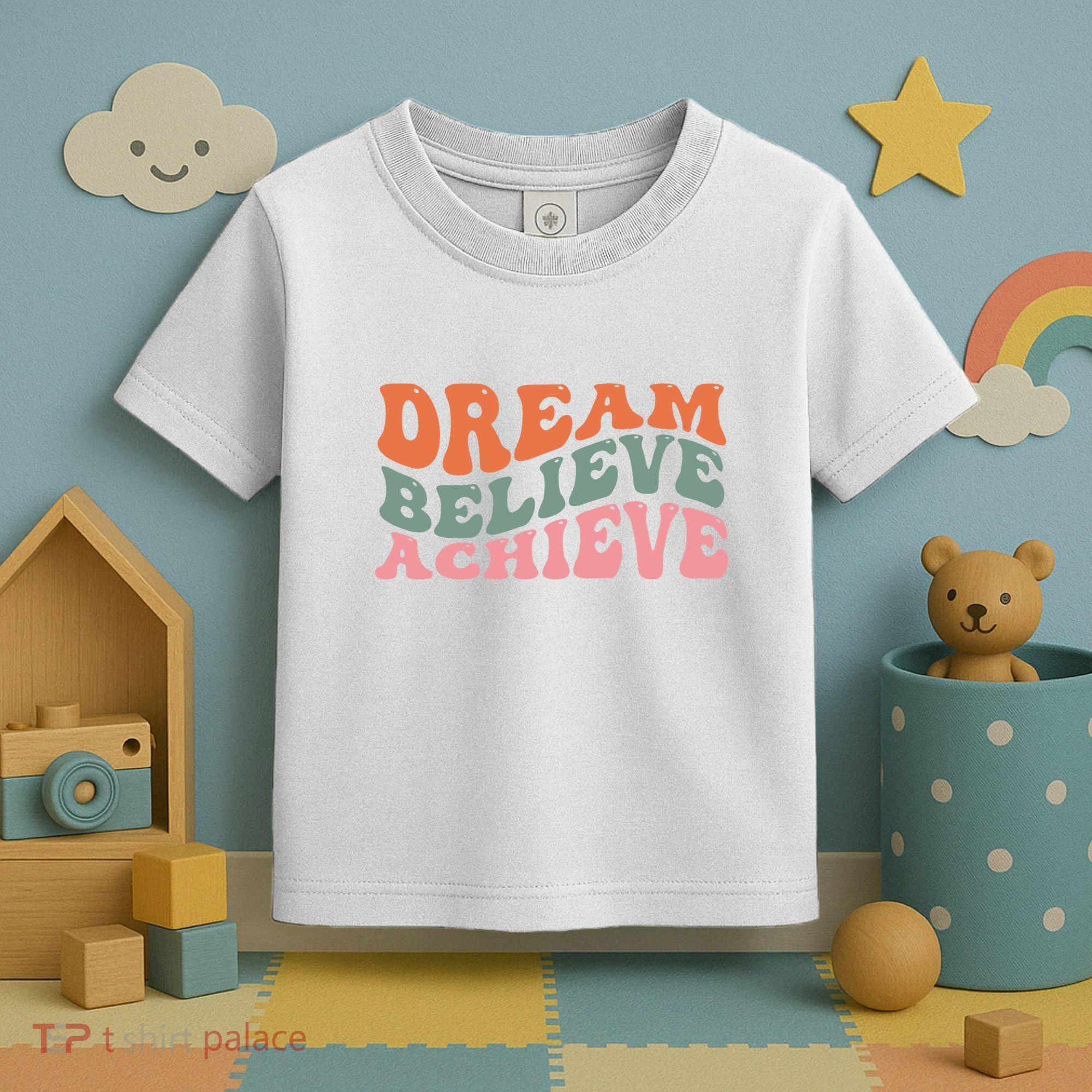 Dream Believe Achieve Positive Quote Toddler T-Shirt