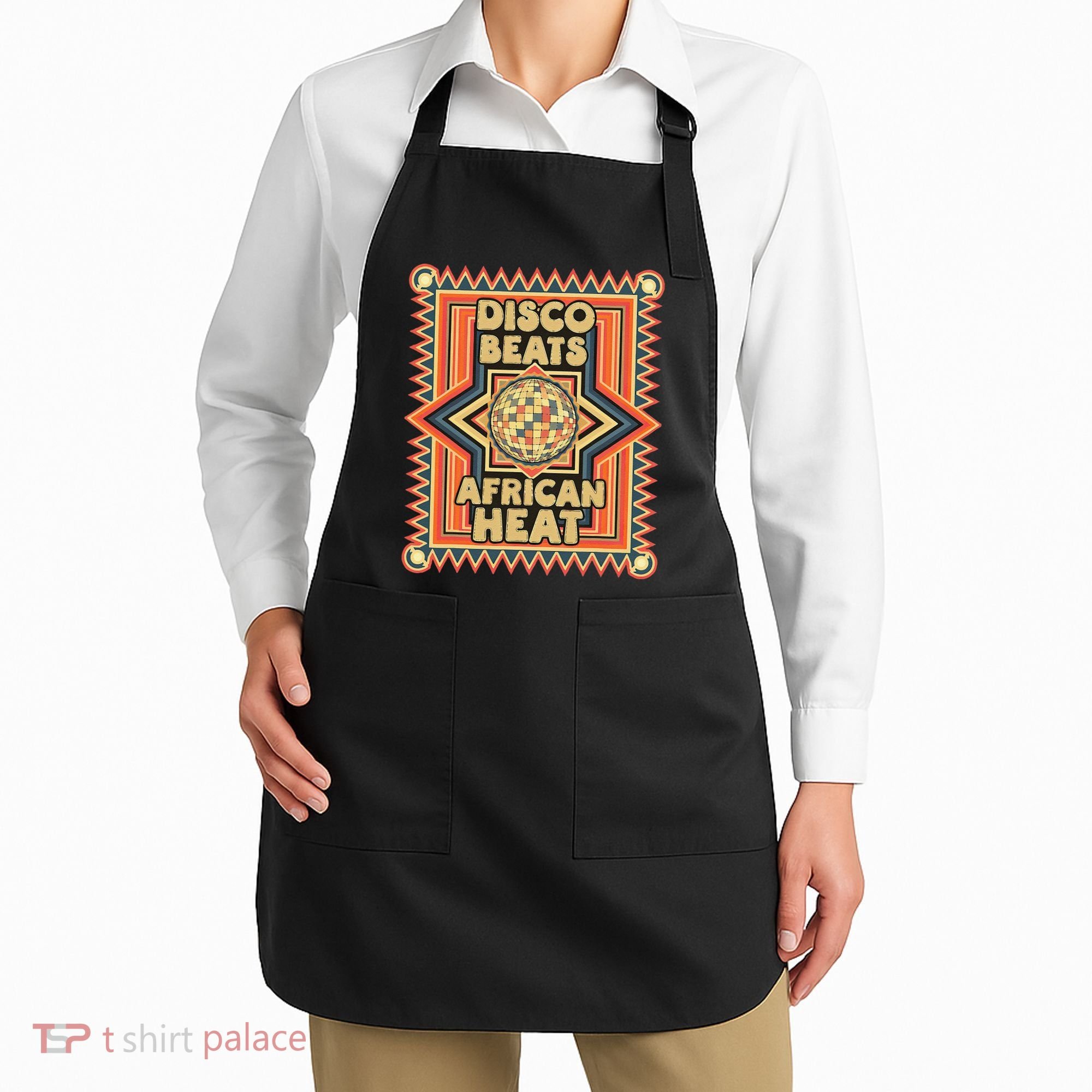 Disco Beats African Heat Retro 1970s Soul Music Apron