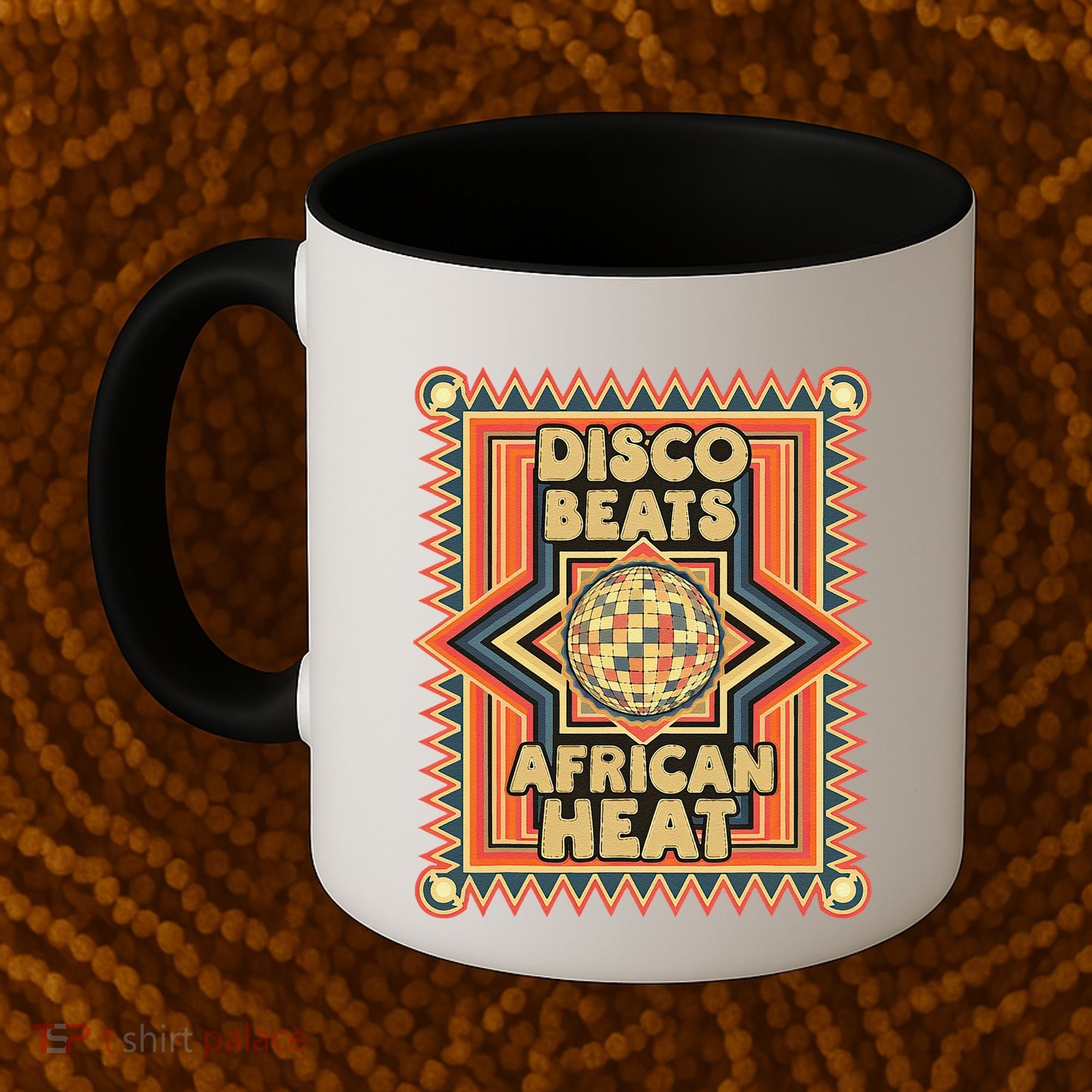 Disco Beats African Heat Retro 1970s Soul Music Coffee Mug