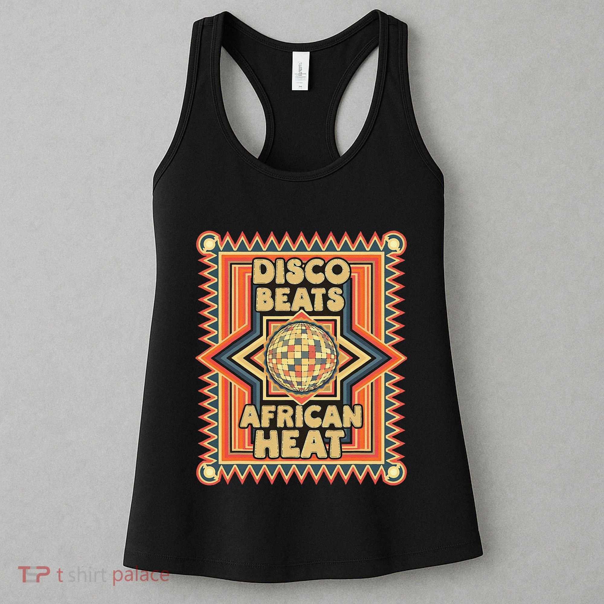 Disco Beats African Heat Retro 1970s Soul Music Women's Tank Top