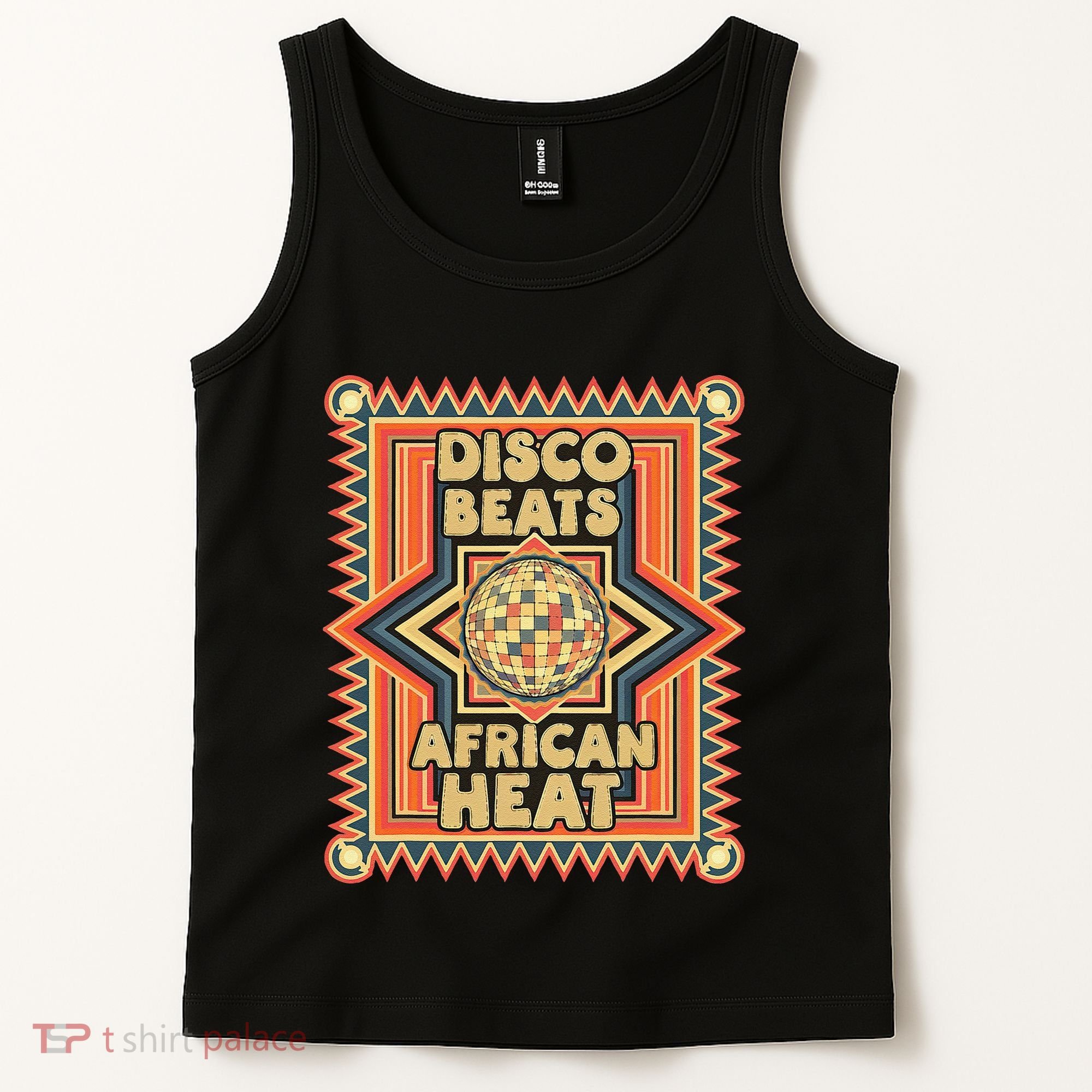Disco Beats African Heat Retro 1970s Soul Music Tank Top