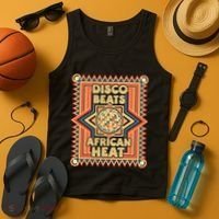 Disco Beats African Heat Retro 1970s Soul Music Tank Top thumb 4
