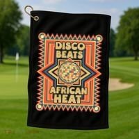 Disco Beats African Heat Retro 1970s Soul Music Golf Towel thumb 1