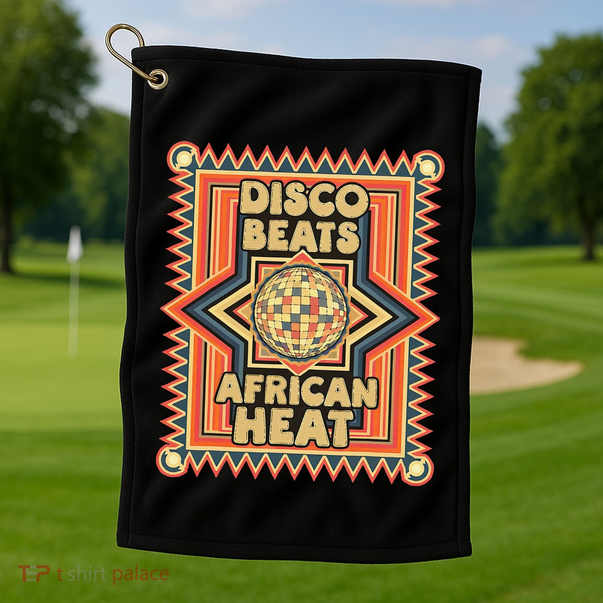 Disco Beats African Heat Retro 1970s Soul Music Golf Towel