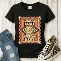 Disco Beats African Heat Retro 1970s Soul Music Women's T-Shirt thumb 3