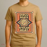 Disco Beats African Heat Retro 1970s Soul Music T-Shirt thumb 3