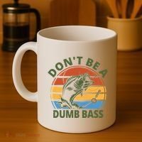 Dont Be A Dumb Bass Funny Fishing Coffee Mug thumb 4
