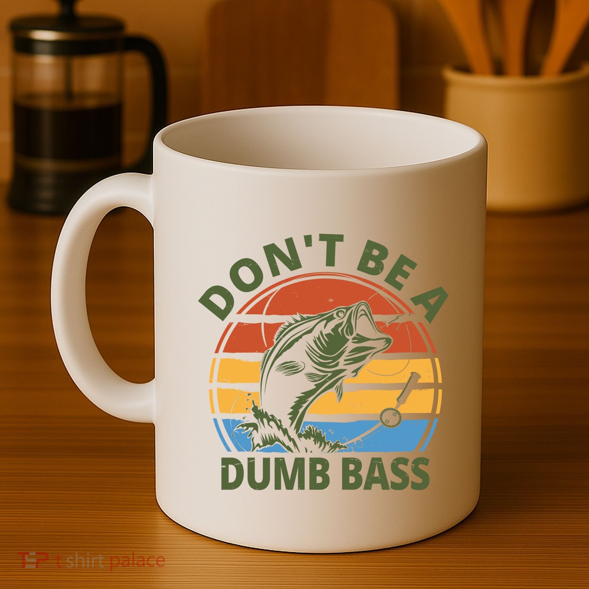 Dont Be A Dumb Bass Funny Fishing Coffee Mug