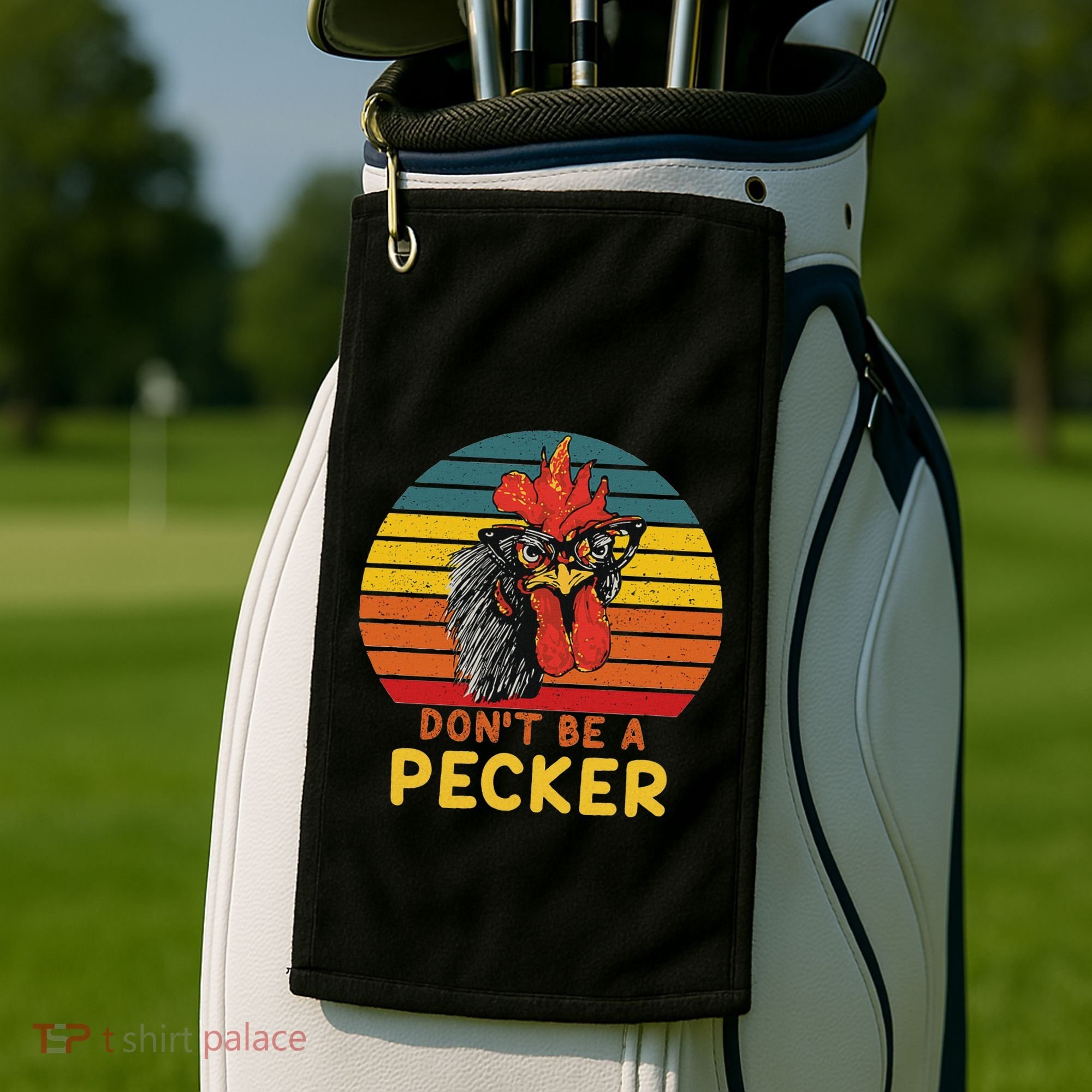DonT Be A Pecker Funny Chicken Saying For Peckers Lover Golf Towel