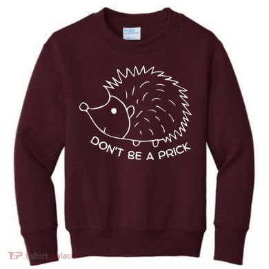 Don't Be A Prick Funny Hedgehog Cute Hedgehog Kids Sweatshirt