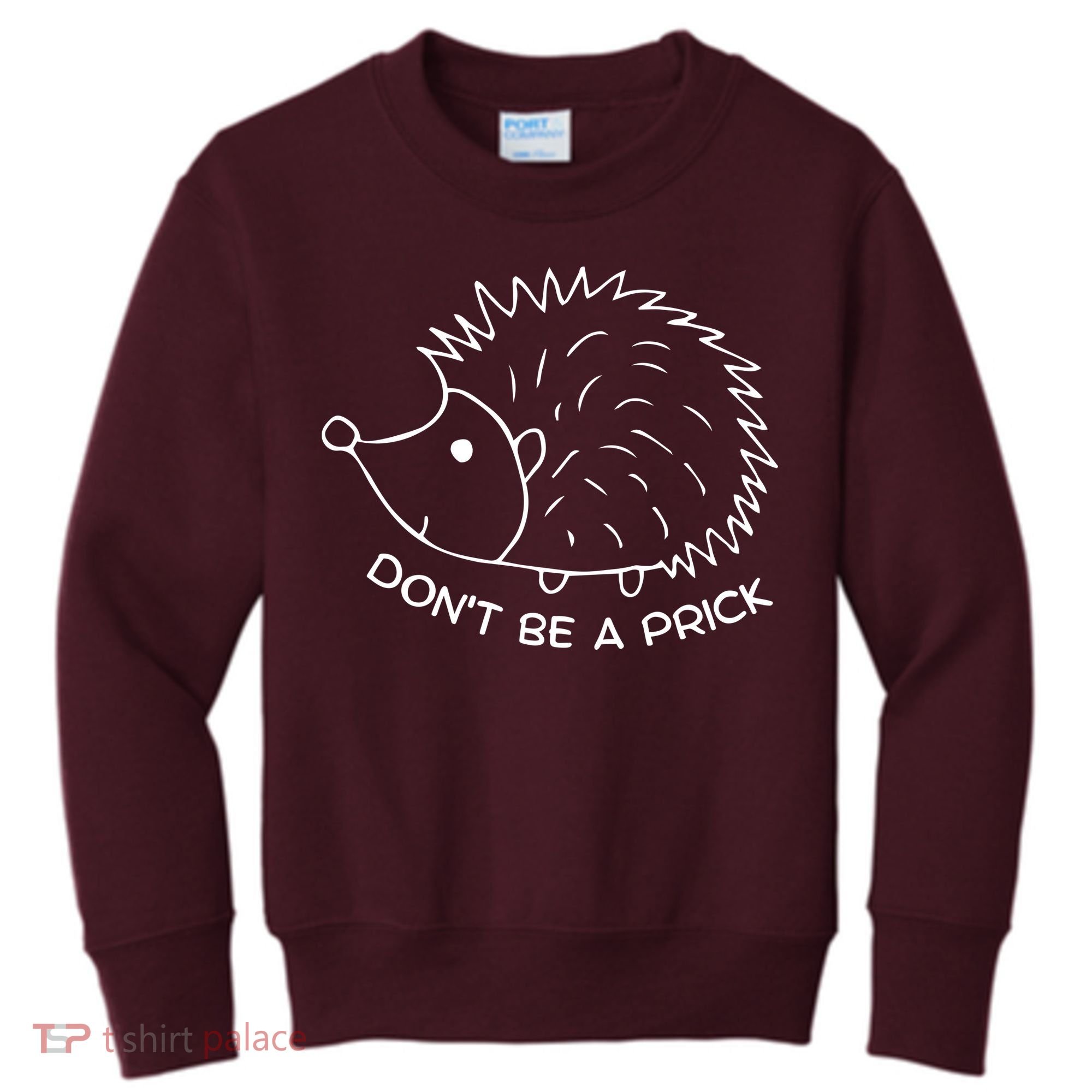 Don't Be A Prick Funny Hedgehog Cute Hedgehog Kids Sweatshirt
