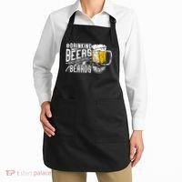 Drinking Beers And Growing Beards Funny Drinking Party Apron thumb 2