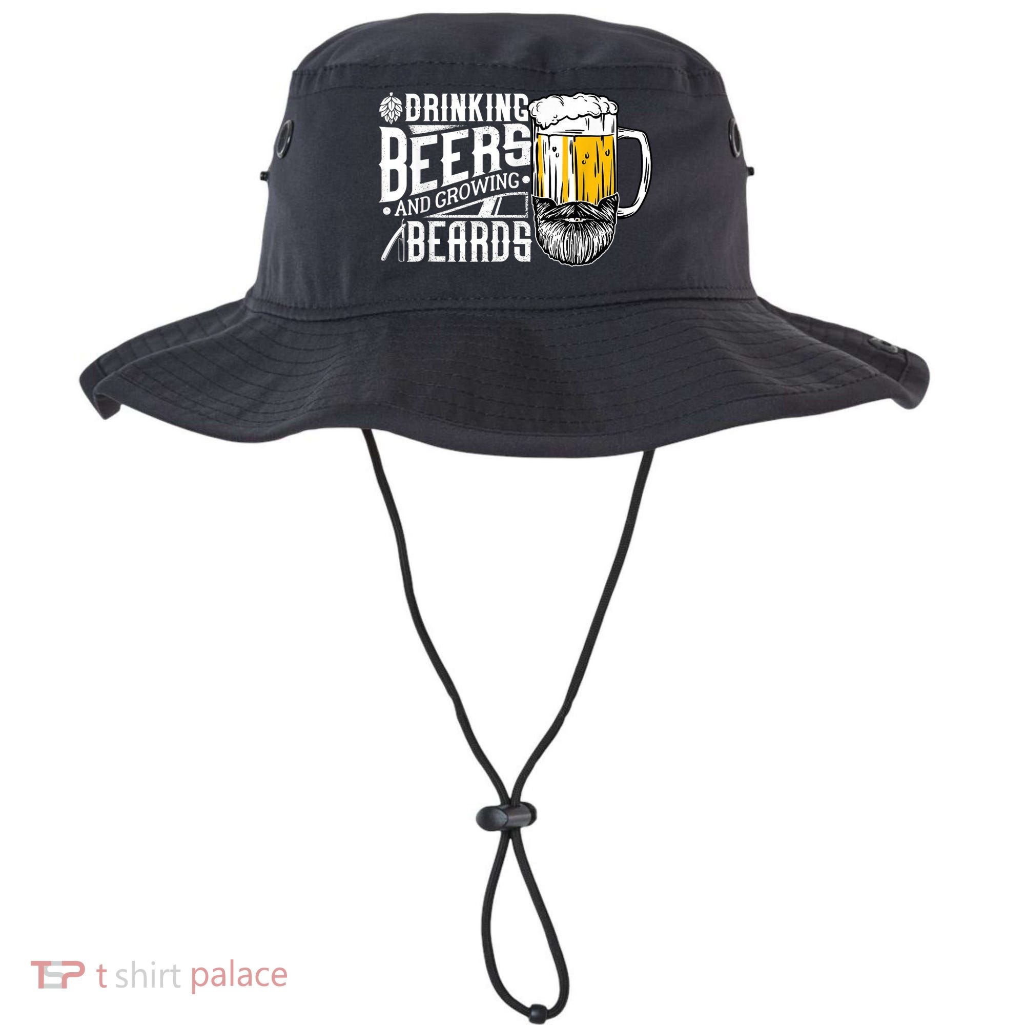 Drinking Beers And Growing Beards Funny Drinking Party Bucket Hat