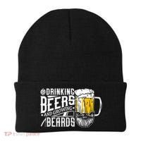 Drinking Beers And Growing Beards Funny Drinking Party Beanie thumb 0