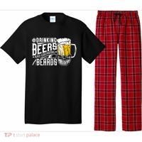Drinking Beers And Growing Beards Funny Drinking Party Pajama Set thumb 0