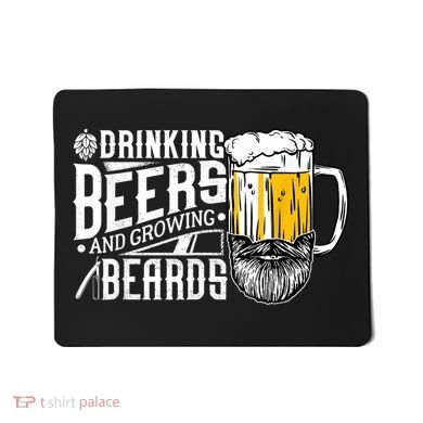 Drinking Beers And Growing Beards Funny Drinking Party Mousepad